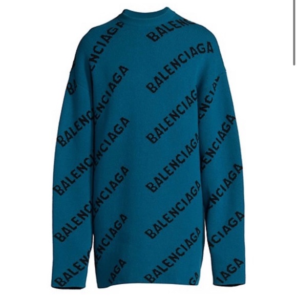 Balenciaga allover logo intarsia sweater S - Picture 1 of 6